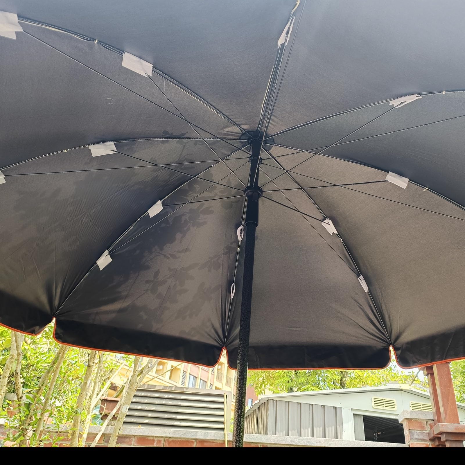 Parasol ogrodowy 220-280 cm, okrągły parasol stołowy ze stalowym słupkiem i regulacją wysokości, ochrona UPF50+, do ogrodu na zewnątrz(240cm/8ft)