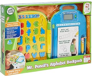 Leapfrog Mr Pencil's Alphabet Backpack Interactive Learning Toy, Educational Baby Toy with LCD Screen, Interactive Toy with Letters and Sounds for Toddlers and Kids Boys and Girls from 2, 3, 4 Years