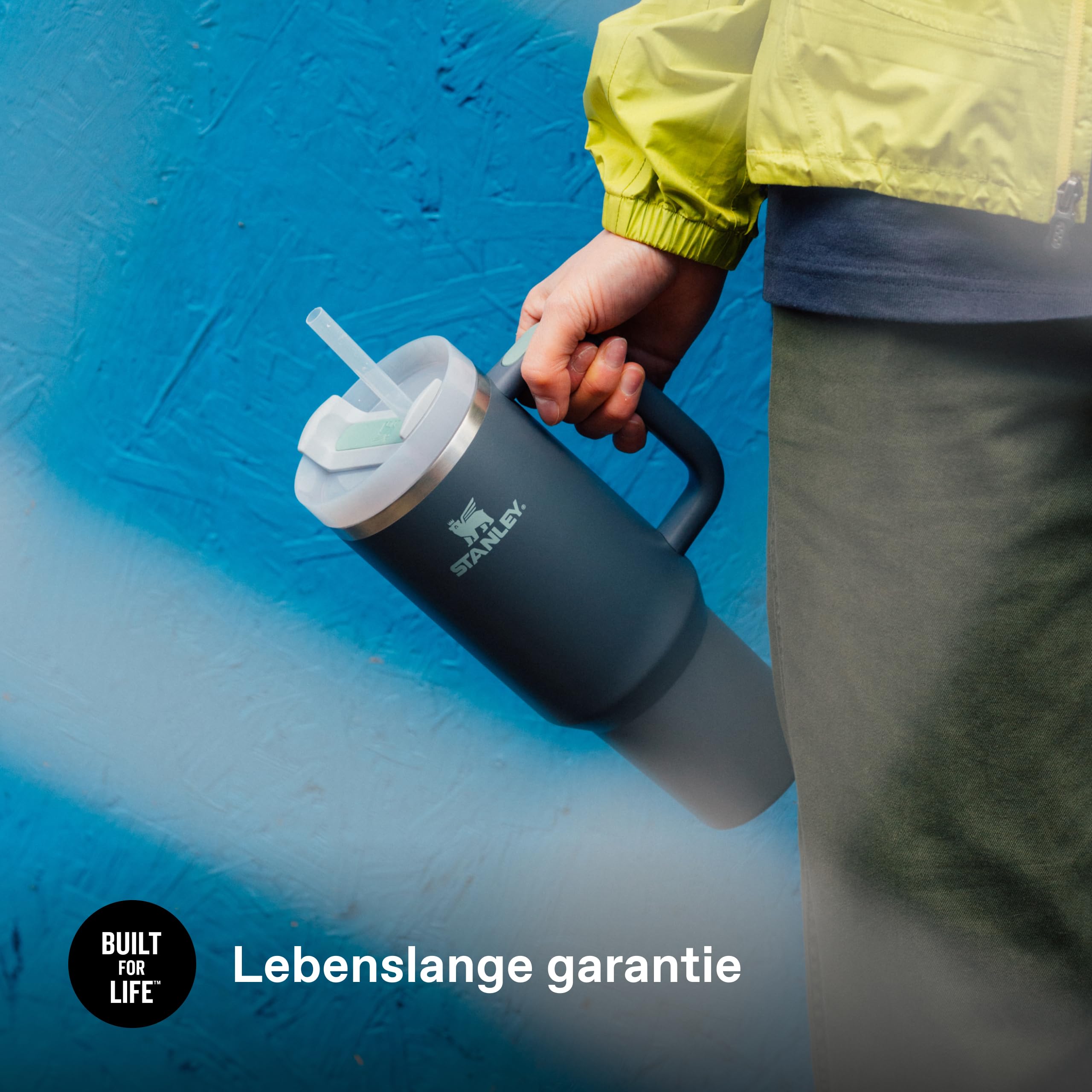 Stanley 1913 Quencher Mug Isotherme avec Paille 1.2L - Charcoal