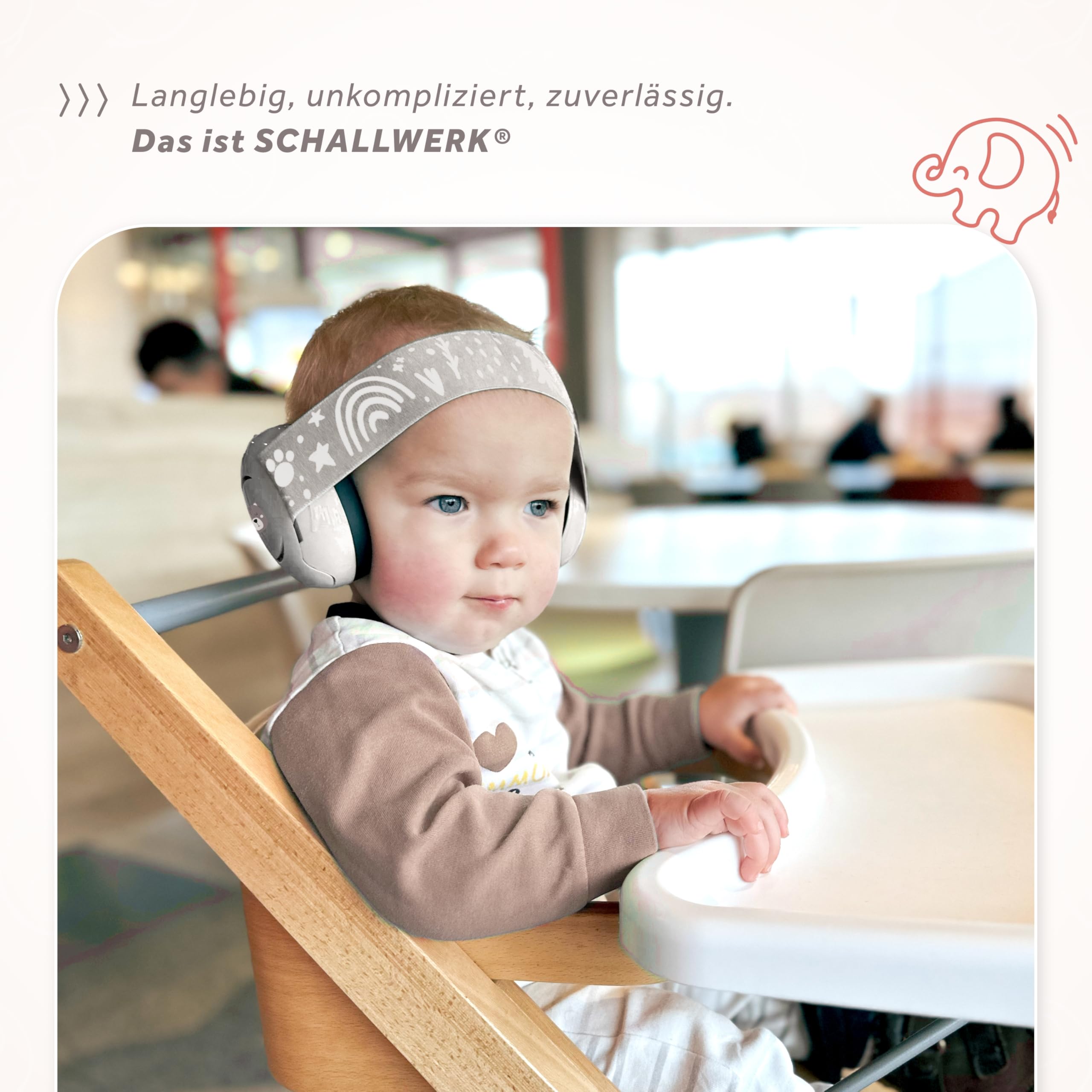 Schallwerk ® Mini+ (Bear Dusty) - Ohrenschützer für Kleinkinder - Hochwertige Lärmschutz Kopfhörer Kinder - Gehörschutz Kinder, Gehörschutz Baby, Ohrenschützer Baby Kopfhörer Lärmschutz