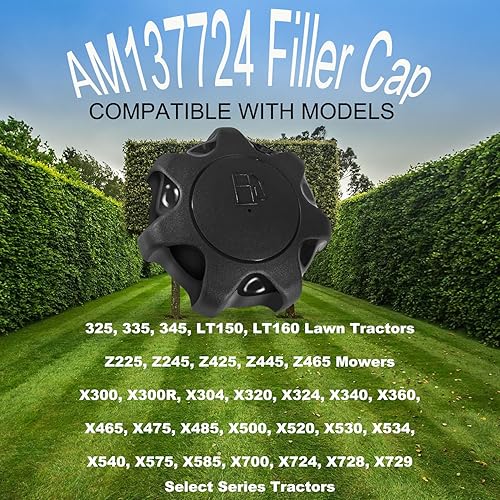 Miniatura 2 de AM137724 - Llenador de tapa de gas combustible compatible con 325 335 345 LT150 160 X 465 475 485 575 585 700 724 Z225 245 445 465 Llenadora de tapa