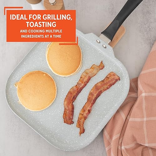 Miniatura 6 de IMUSA - Plancha antiadherente de cerámica prémium de 10.5 pulgadas con mango Cool Touch, color negro mate