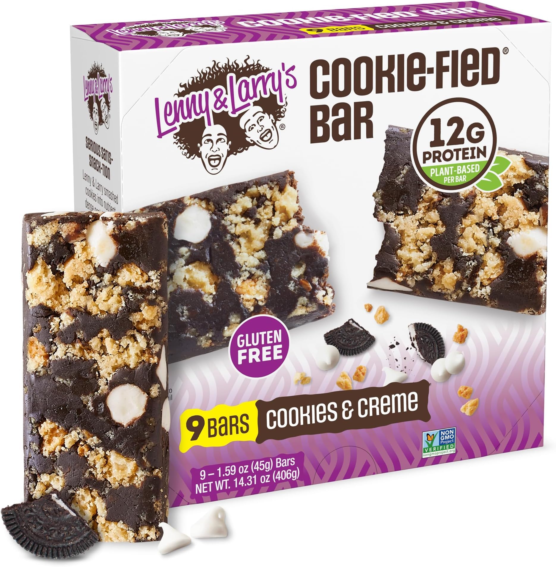 Lenny & Larry's Cookie-Fied Protein Bar Cookies & Creme 12g 9 Pack — Amazon image 8