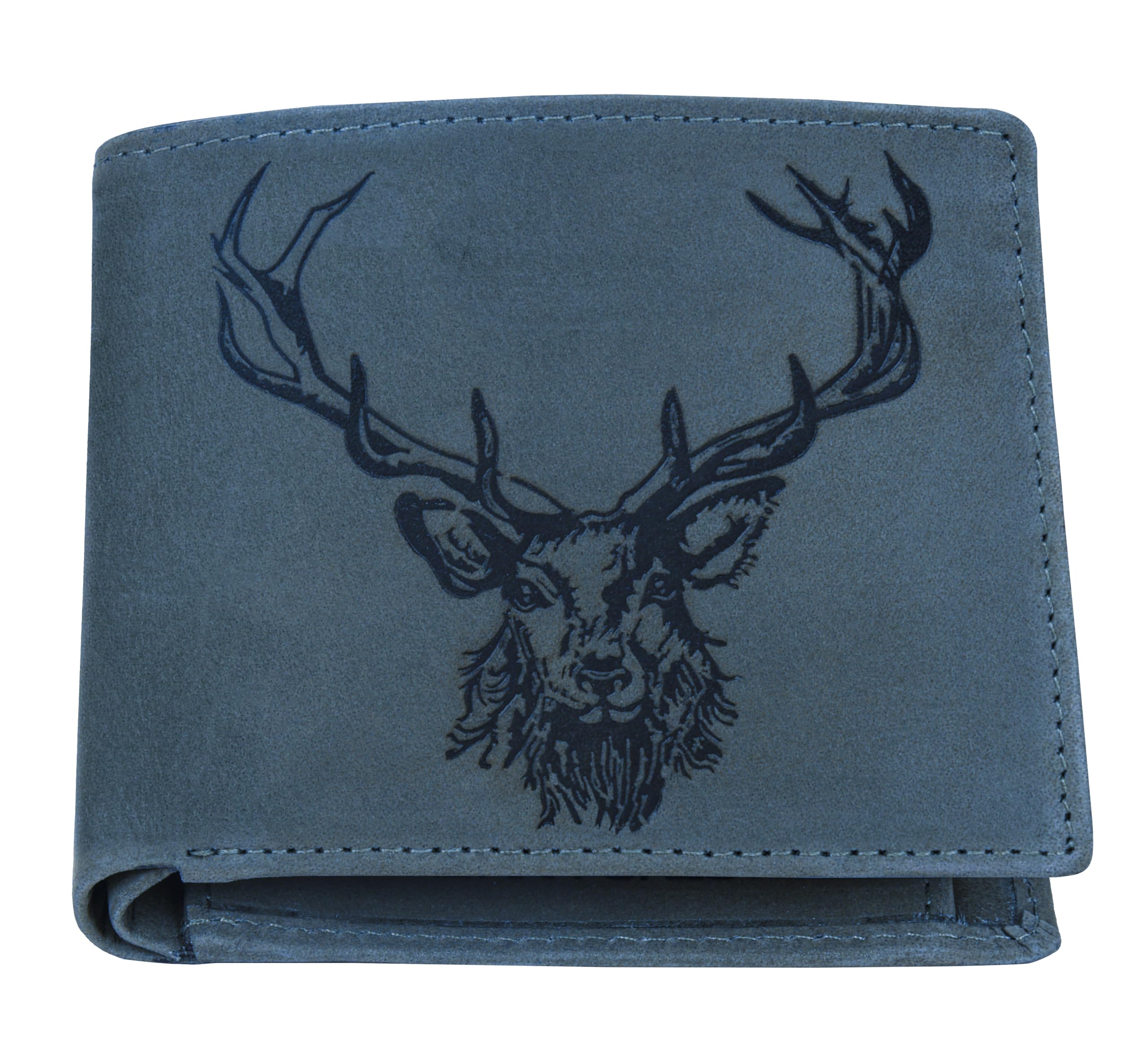 URBAN FOREST Matt Vintage Blue Leather Wallet for Men
