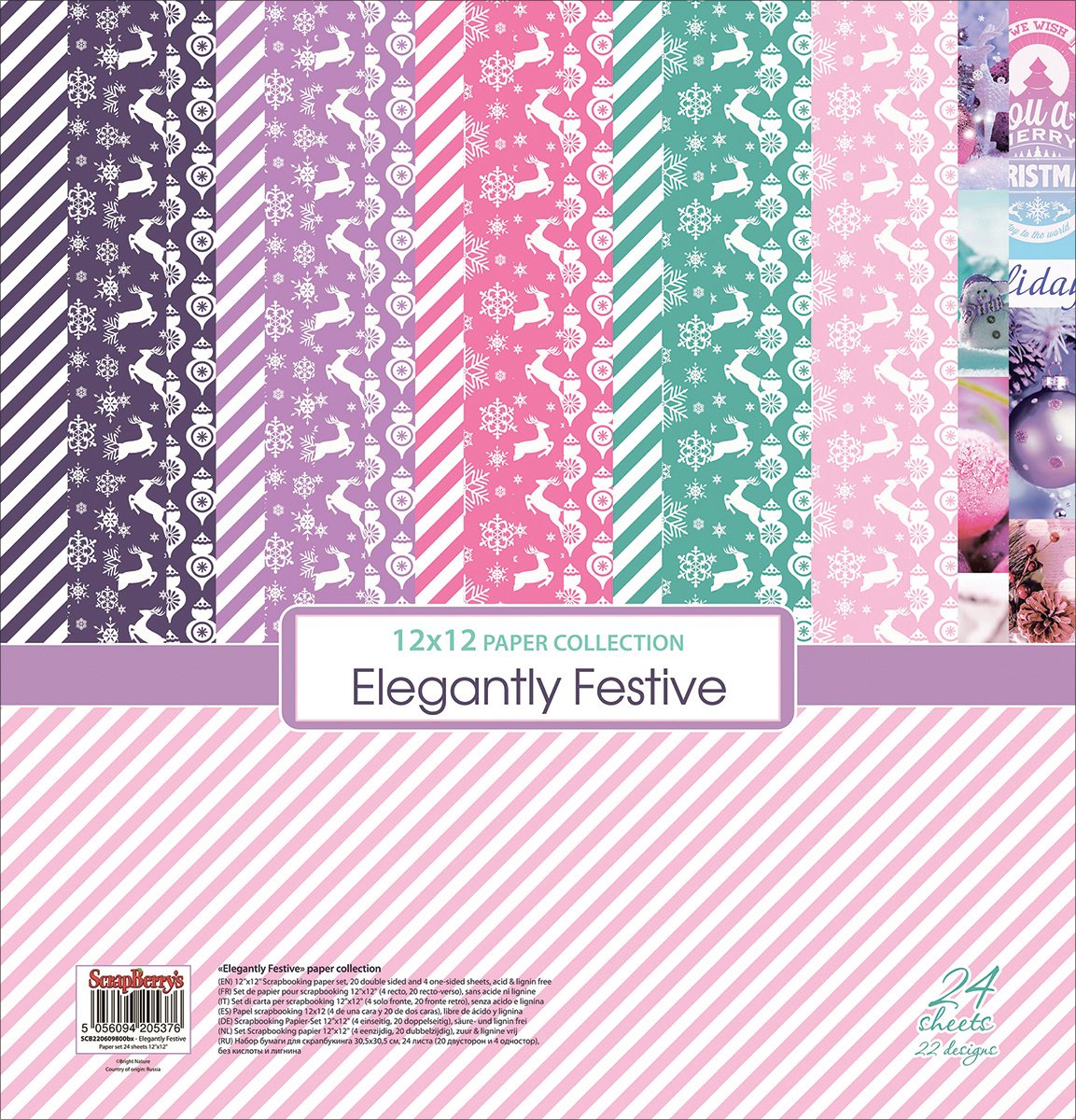 ScrapBerry'sElegantly Festive Paper Pack 12"X12" 24/Pkg-20 Double-Sided & 4 Single-Sided