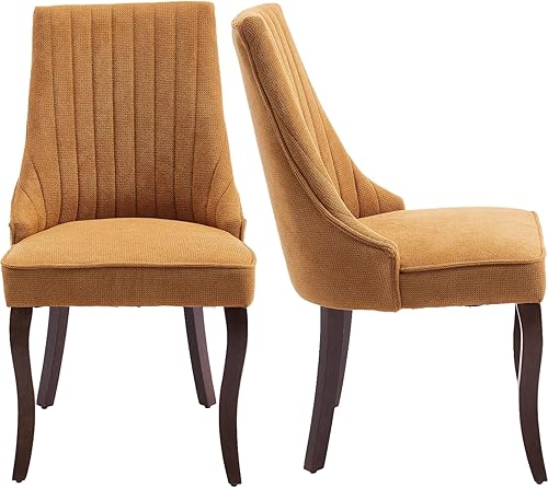 Vista 34 de Juego de 6 sillas de comedor de mediados de siglo color beige, juego de 6 sillas modernas para cocina y comedor, sillas de cocina tapizadas en tela