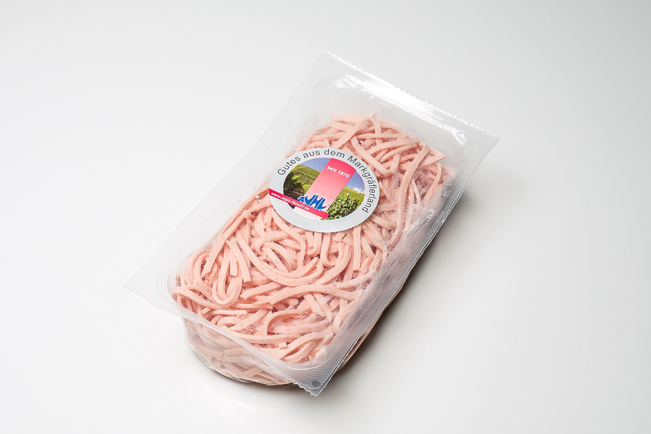 Frische Badische Lyoner in Streifen geschnitten für Wurstsalat - 3 kg Paket (6 x 500 gr.) - Handwerksqualität