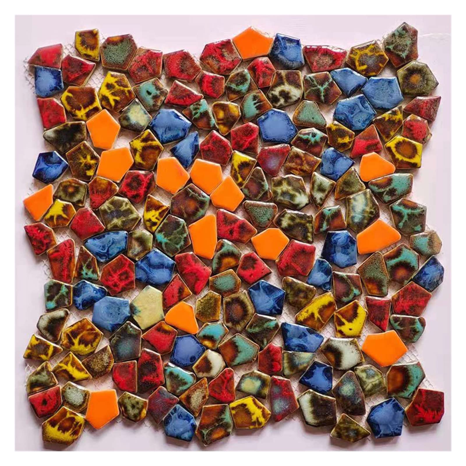 płytki mozaikowe. 200g Mieszane kolorowe ceramiczne płytki mozaikowe Nieregularne geometryczne elementy mozaiki do samodzielnego tworzenia mozaiki Crafts Hobby Arts Home Wall Decor(13)