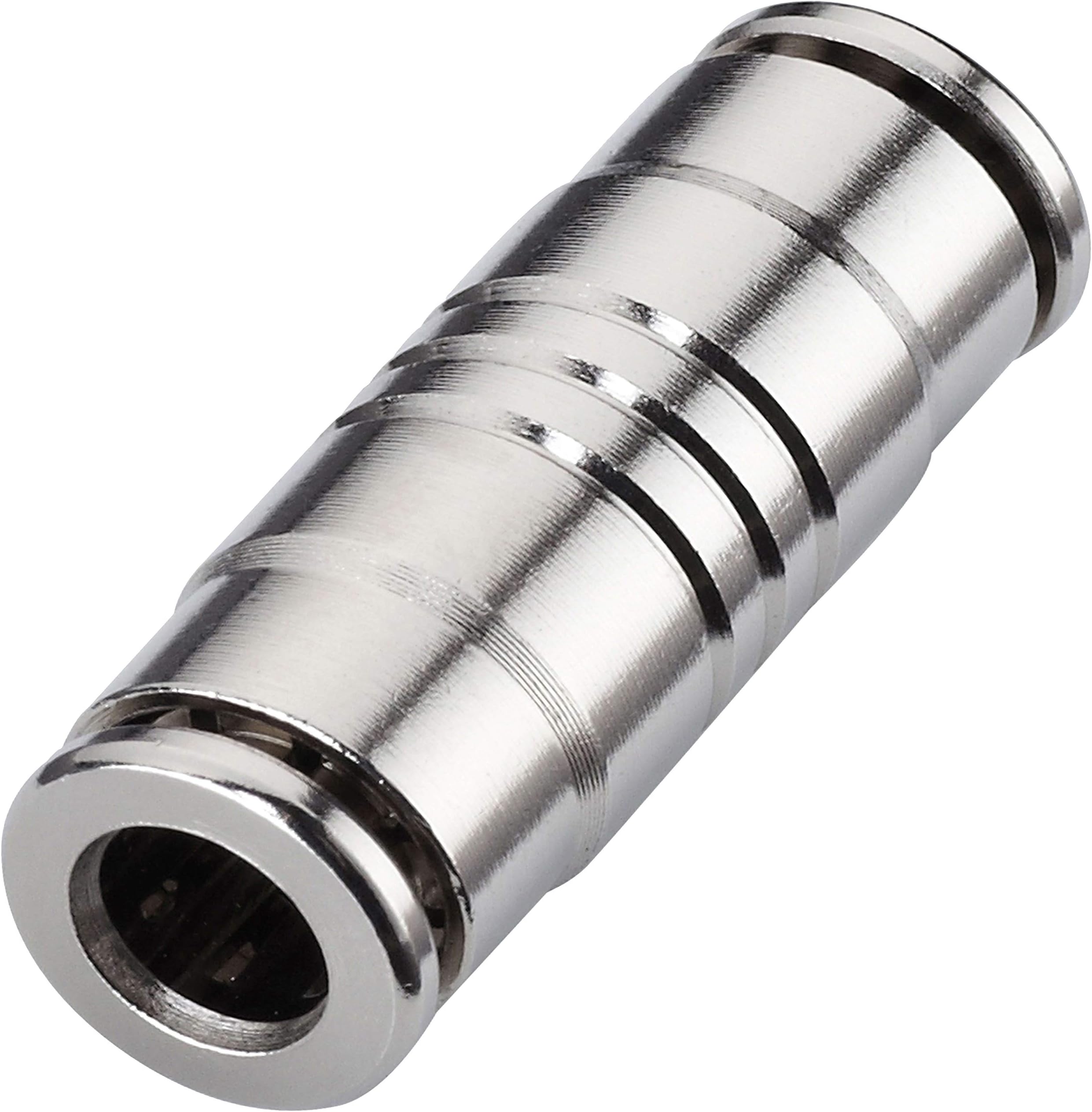 utah pneumatic1/4 Air Hose Straight Union Push-to-Connect Fittings Line Tubing Connectors Brass Quick Connect (5 Pack)