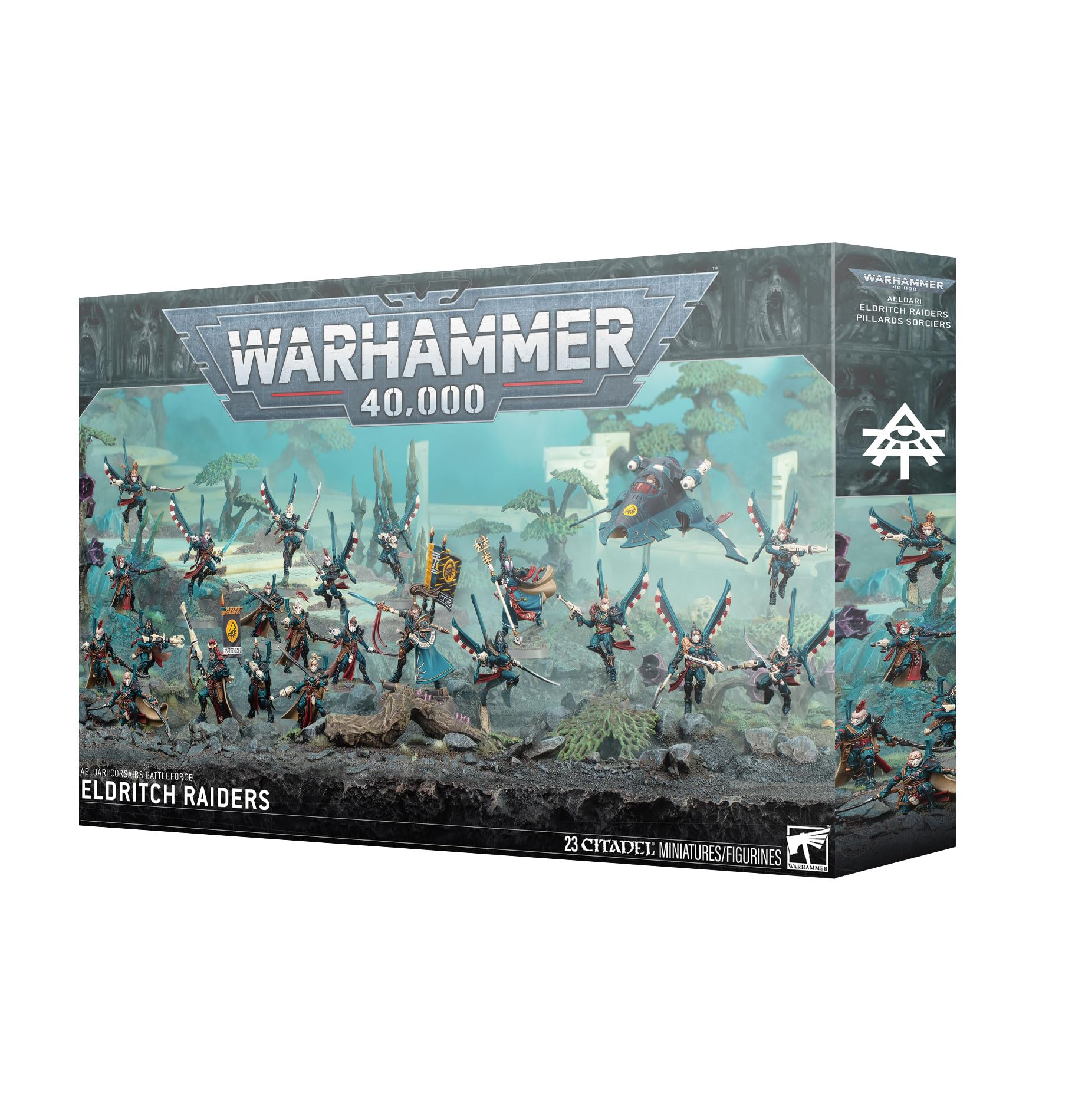 Photo 1 of Warhammer 40,000 Aeldari Corsairs Battleforce Eldritch Raiders 23 Miniatures Prince Yriel Voidreavers Skyreavers Starfang