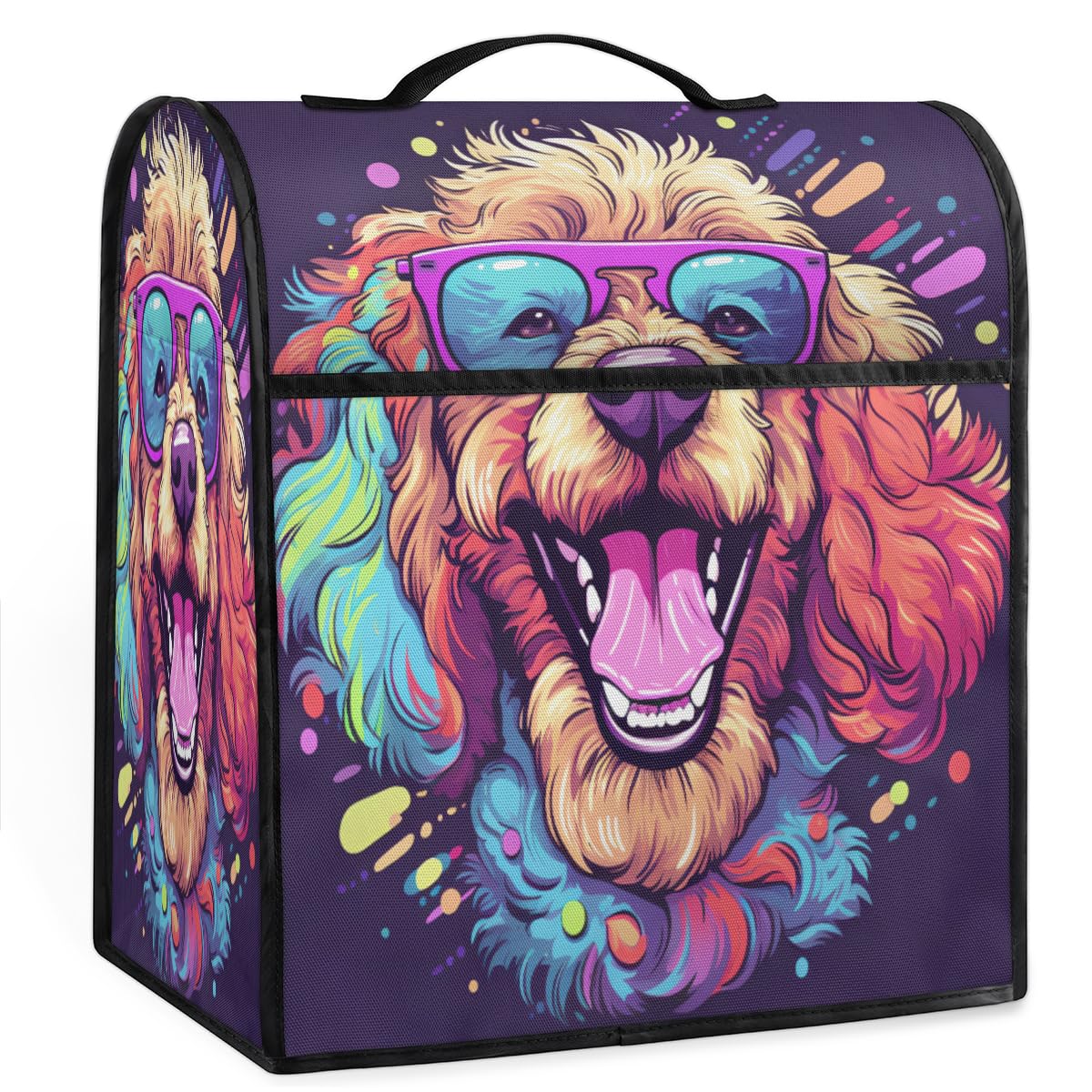 Coffee Maker Cover Cute Animal Dog Kitchen Appliance Covers Small Appliance Covers Blender Cover Juicer Cover Dust Covers for Kitchen Appliances with Top Handle and Pockets,Washable,B951