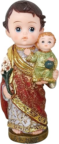 Estatua de San José de diseño creativo para niños, escultura, cara de bebé, estatua de San José (5 pulgadas)
