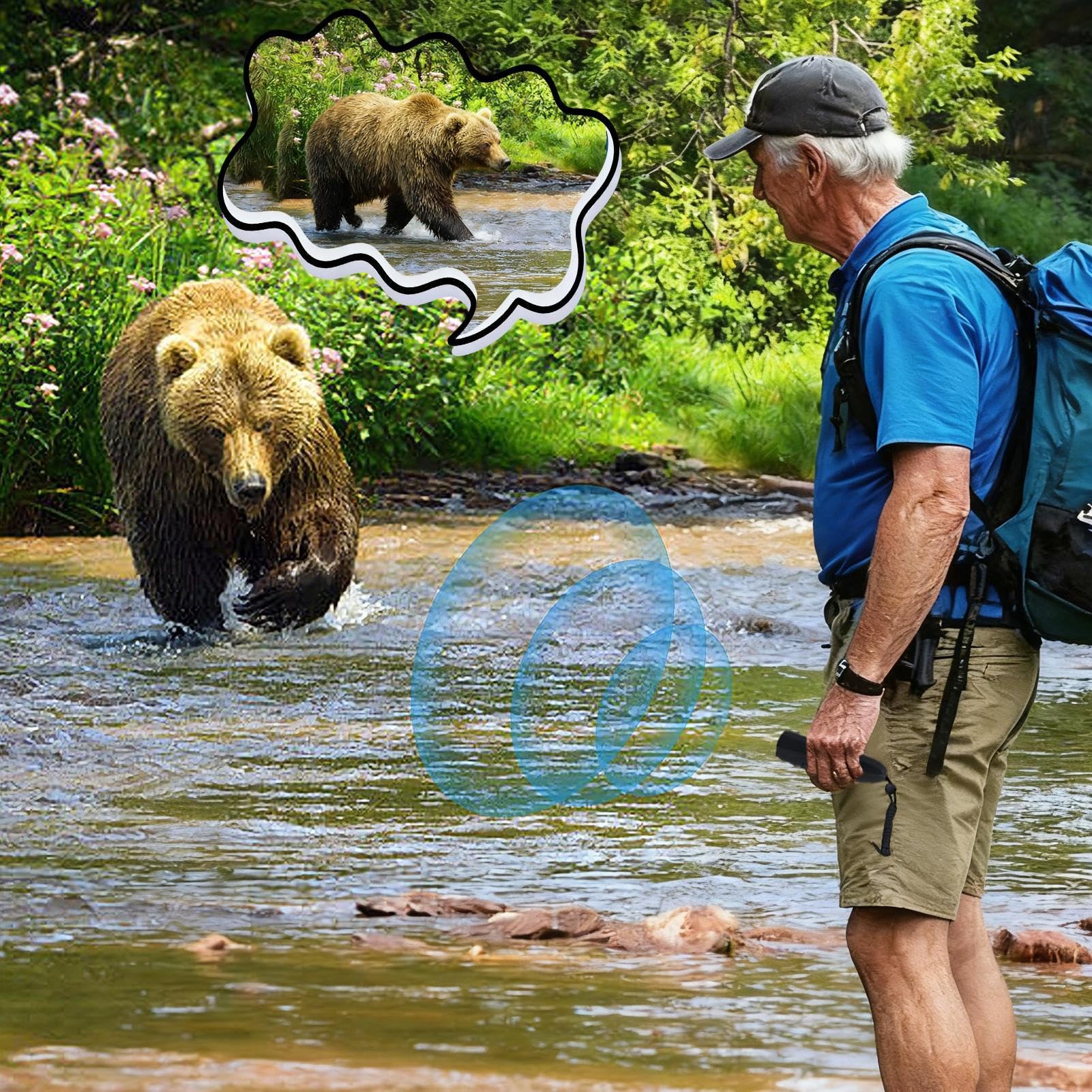 Bear Safety Horn - Electric Device for Outdoor Trekking | Abs Material with 125db Power, Compact 4x4x13.5 cm Size, 80g Lightweight Build, Animal Scare for Hiking, Trail, Camping