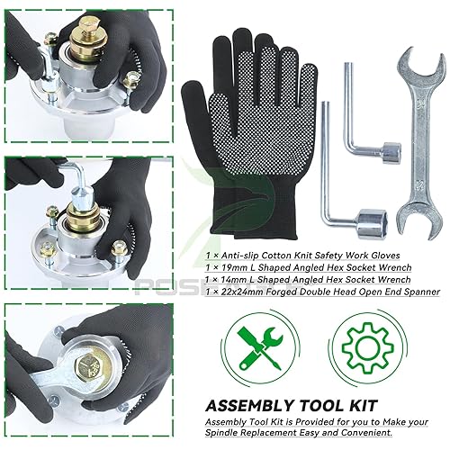 Miniatura 9 de 607418 El conjunto de husillo reemplaza al conjunto de husillo Hustler 601804, husillo Hustler Fastrak 48, Hustler Raptor sd 60 husillos para