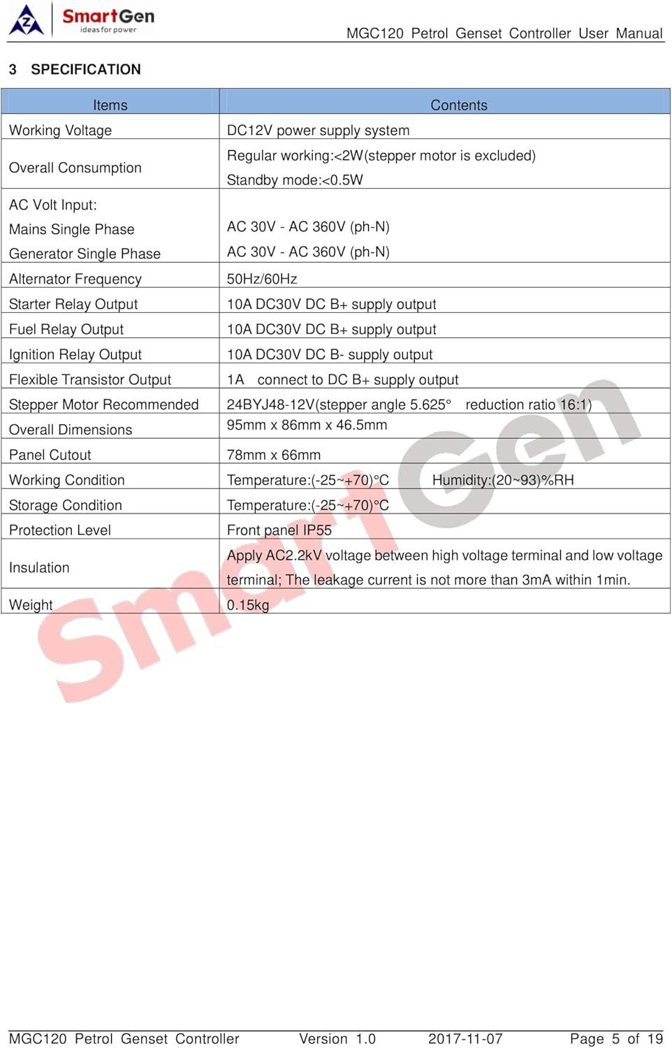 MGC120 Auto Start Generator Controller (AMF)