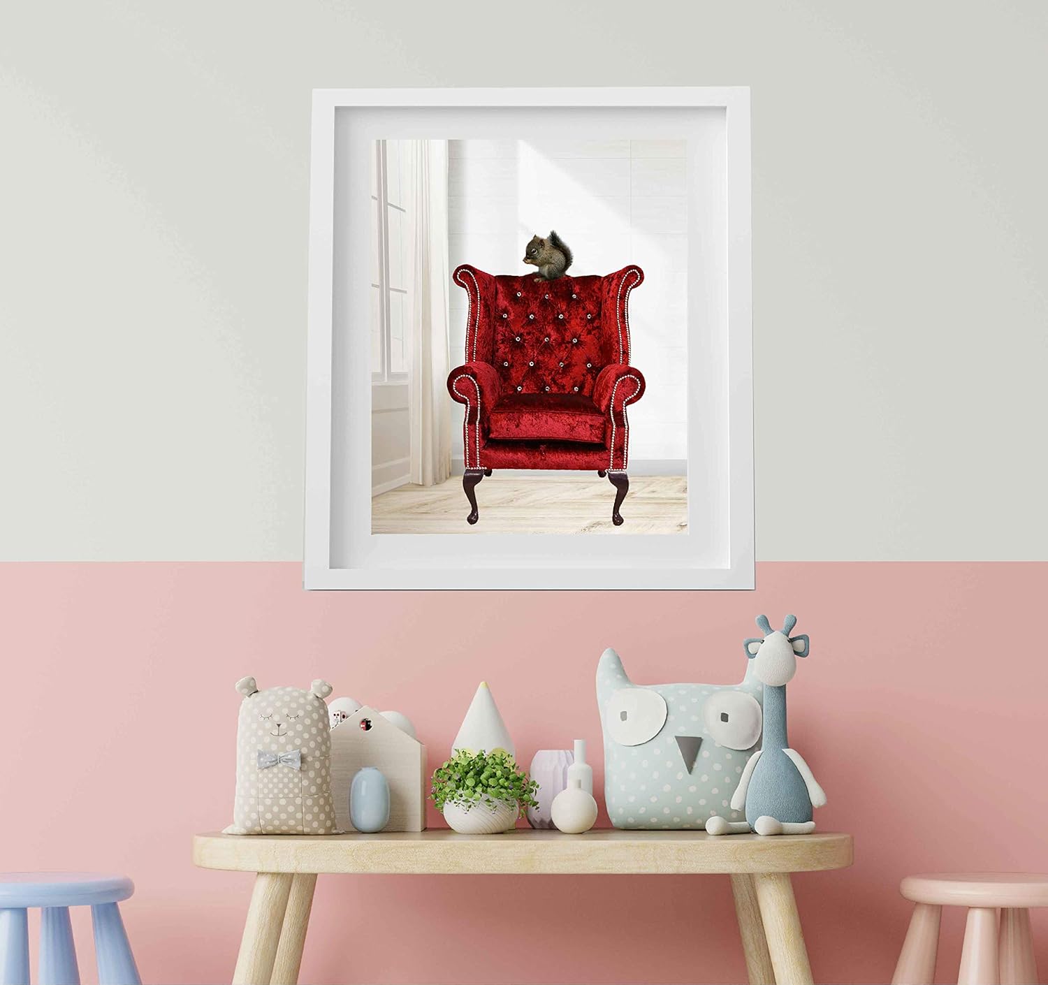 Baby Animal Print Poster Squirrel Wall Art Decor Nursery