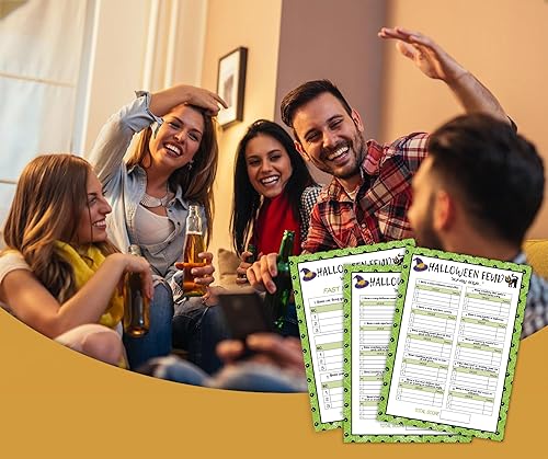 Miniatura 5 de Prueba de peleas amigable para Halloween, juegos amistosos, actividad familiar, juegos familiares para noche de juegos, 30 tarjetas de feudo + 3