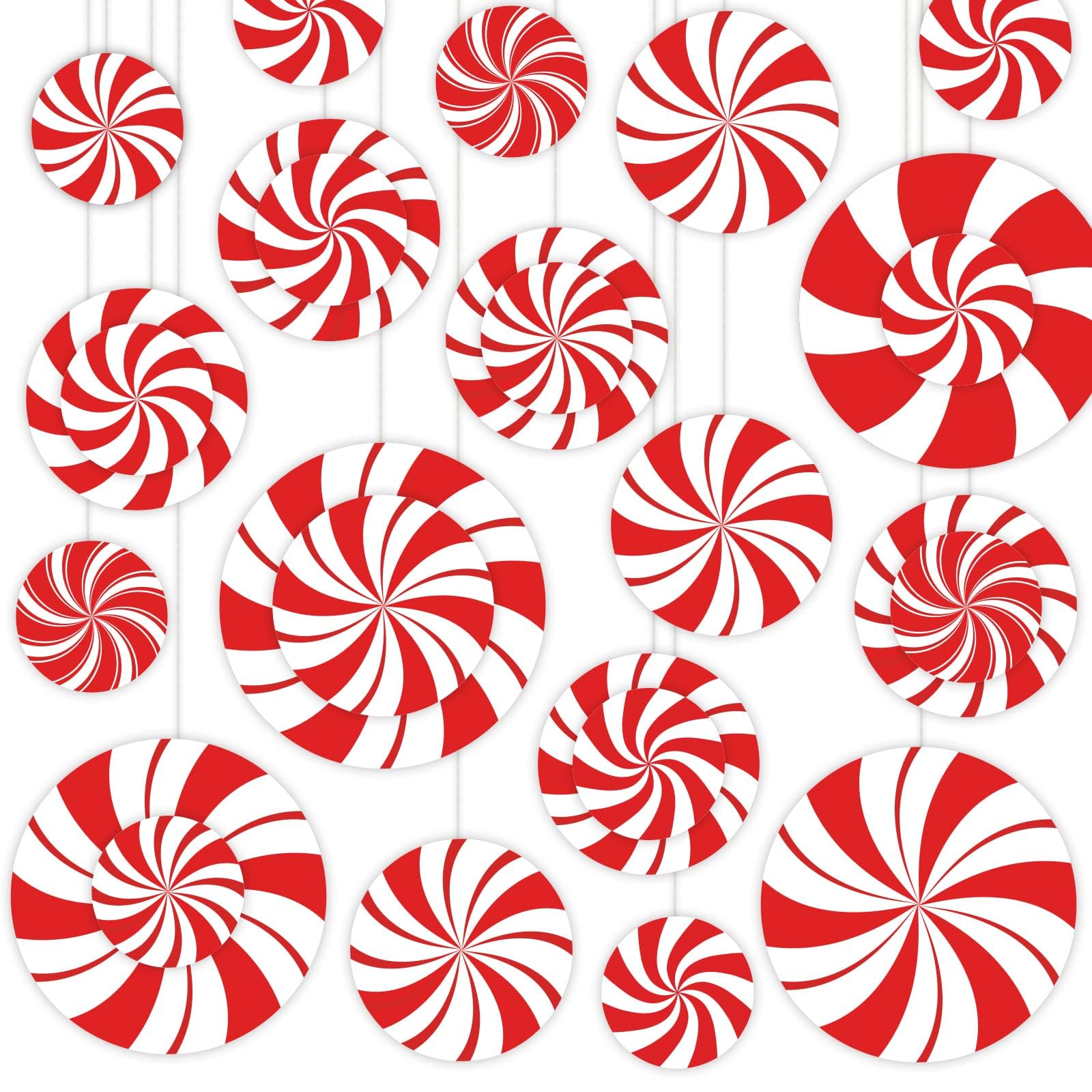 30 Pcs Peppermint Cutouts Large Christmas Peppermint Candies Home Classroom  Decorations Candy Cut Outs with Adhesive Point Dots for Winter Bulletin