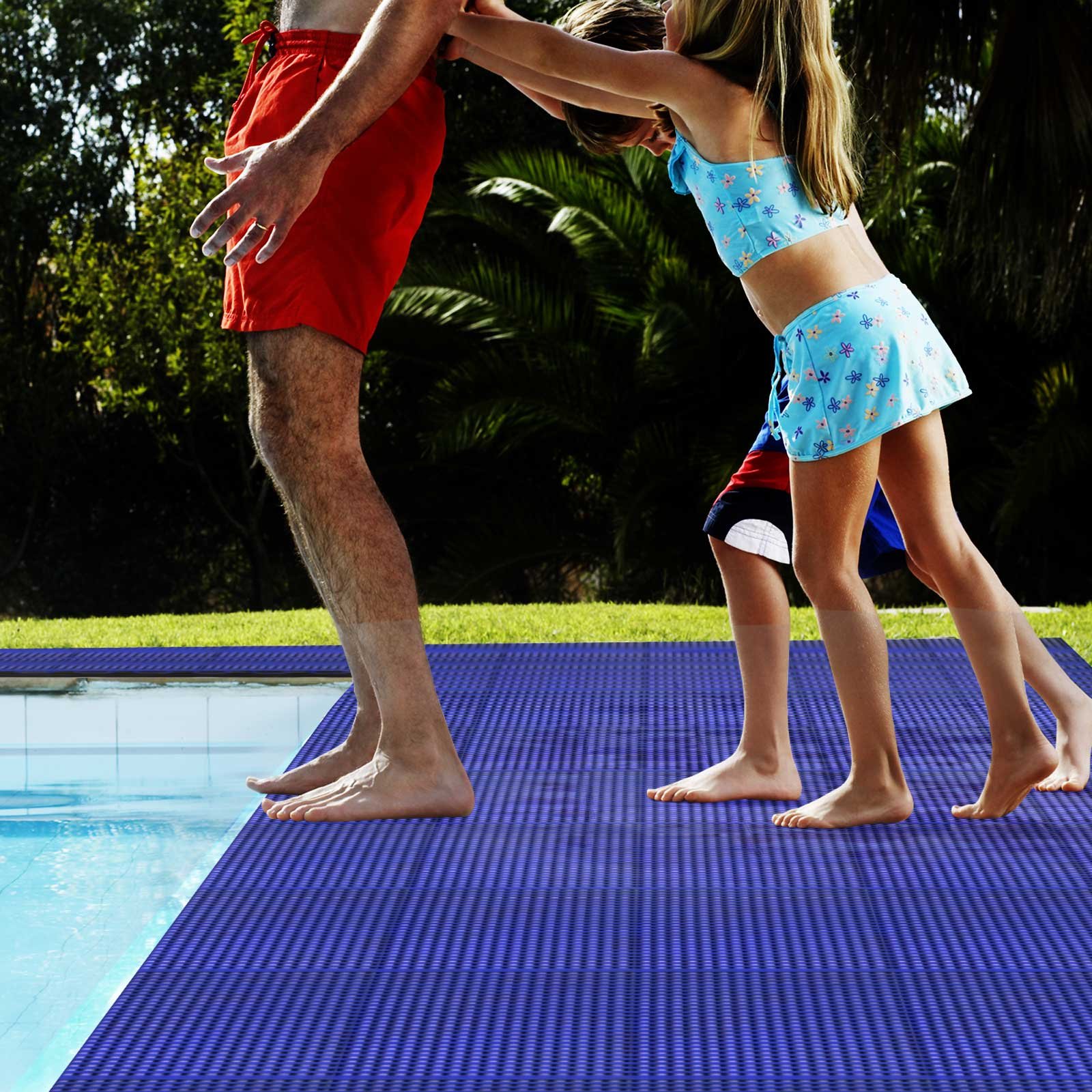 Tappetino antiscivolo antibatterico Aqua-Grip per ambienti bagnati come piscine o docce, Blu