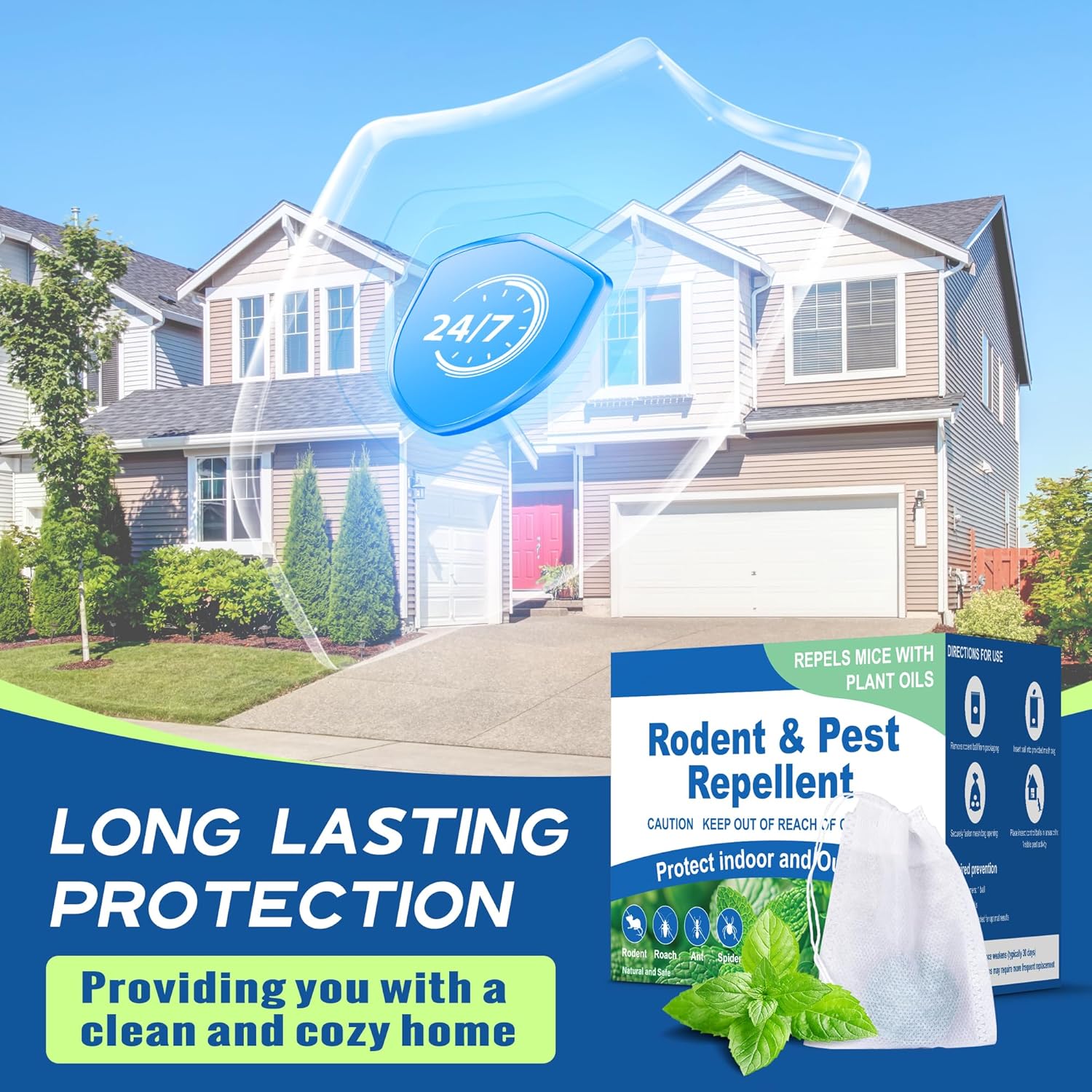 Rodent Mouse Repellent 24 Pack, Peppermint Oil Rat & Mice Repellent, Natural Moth Balls for Rodents Deterrent, Safe for Pets & Humans, Indoor & Outdoor Use, Keep Rodents Away from Garden & Home - Image 9