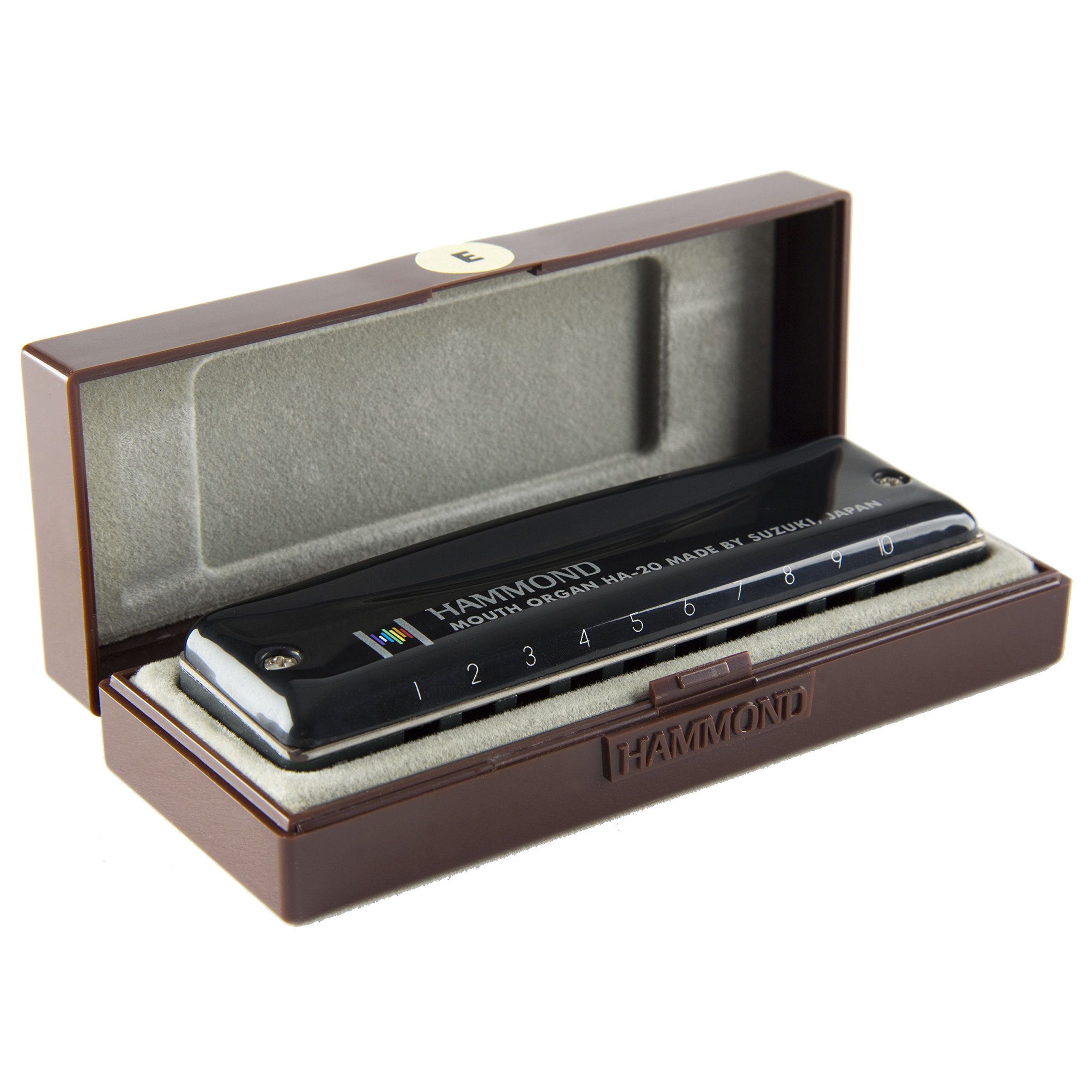 Suzuki HA20C Hammond Harmonica diatonique en do 10 Trous Noir
