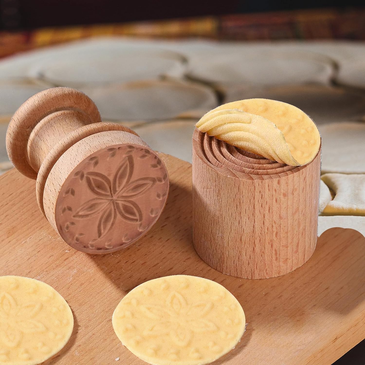 Fante’s Corzetti Stamp, Fiore Della Vita Design, Pearwood, For Decorative Pasta Rounds And Springerle Dough