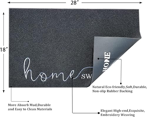 Miniatura 10 de AAZZKANG Tapete de bienvenida marrón para puerta delantera, tapete grande para el hogar, 36 x 24 pulgadas, tapete antideslizante para interiores y
