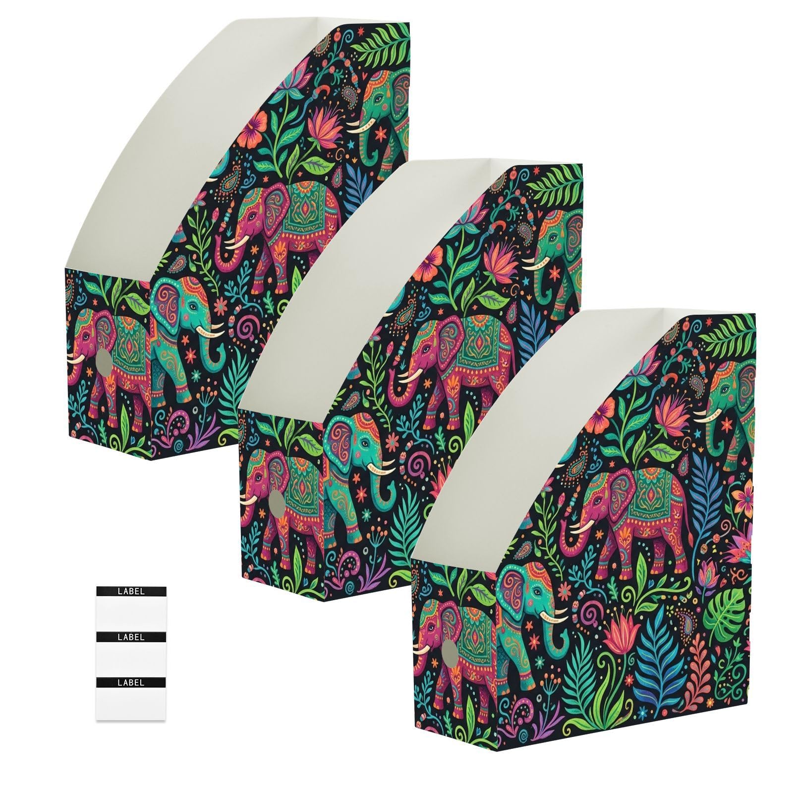 Porte-revues pliable vert éléphant coloré