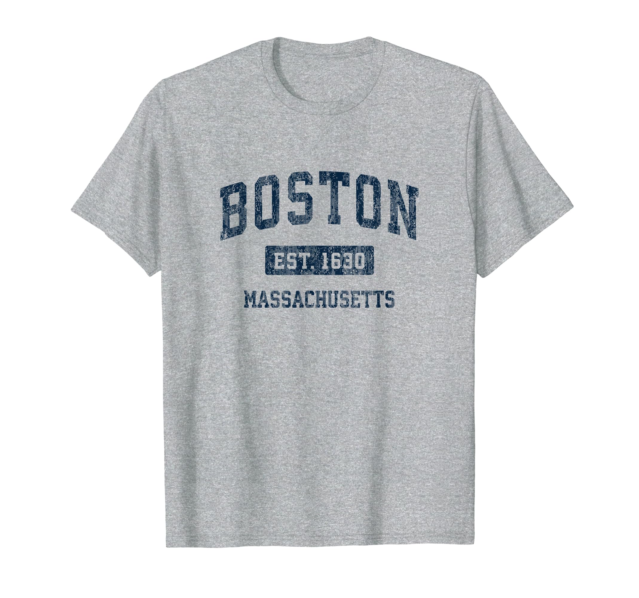 Boston MA Retro T-Shirts & TeesBoston Massachusetts MA Vintage Sports Design Navy T-ShirtOEKO-TEX STANDARD 100