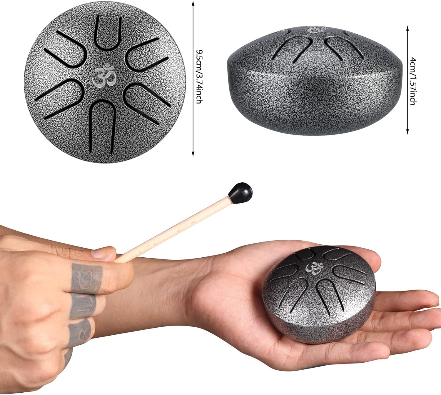 Aedcbaide Buddha Stones Mini Steel Tongue Drum 3 Inch (8cm) 6 Note Tongue Drum with Drumstick,Music Book,Mallet,Steel Drum Balmy Drum UK for Musical Education Concert Yoga Beginners Adult Kids(silver) 4 81uAReicMvL. AC SL1500