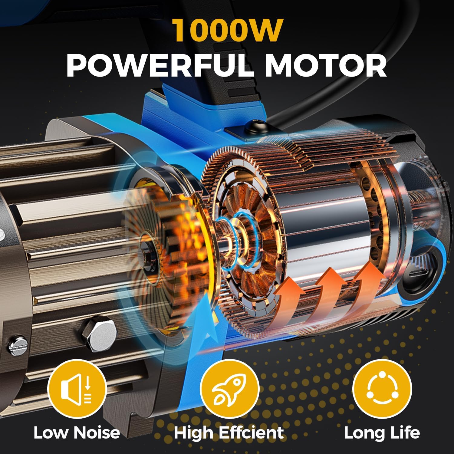 Anbull 1000W Electric Hydraulic Rebar Cutter, Cutting up to 5/8 Inch 4-16mm #5 Rebar, with Replaceable Jaw Blades, Cutting Speed 2-2.5S (EC-16)