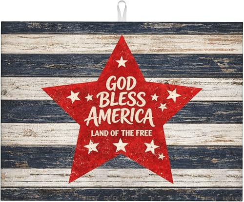Patriotic Dish Drying Mat 18x24 Inch – 4th of July Drying Ma