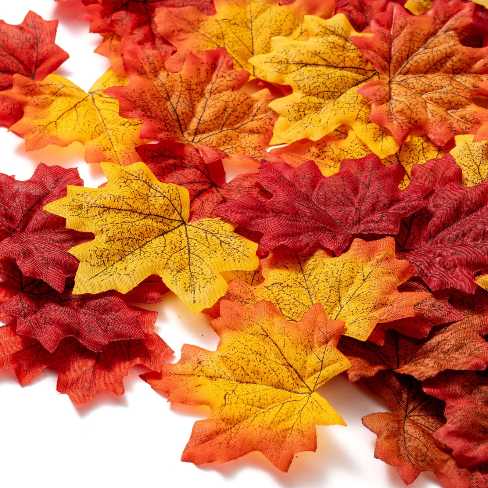 360 Pcs 8cm/3.1inch Artificial Maple Leaves 6 Colors Fall Leaves Thanksgiving Day Autumn Leaf Decorations Wedding Parties Props Party Table Decor Crafts 2024
