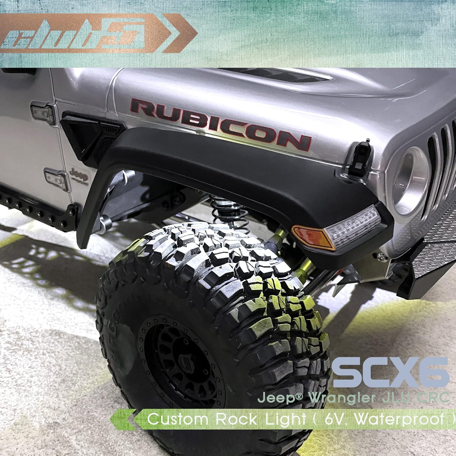 Club 5 Racing Waterproof Rock Light ( 6V ) For Axial SCX6 Jeep JLU Wrangler