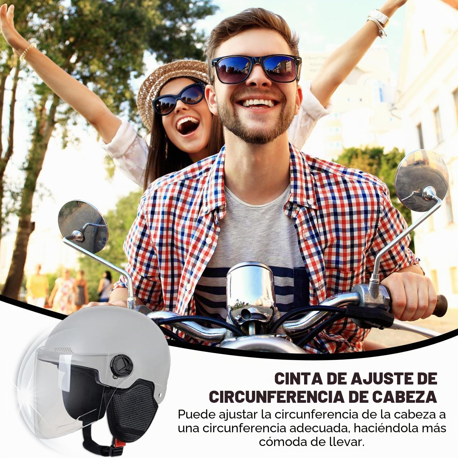 Cascos De Bicicleta para Adultos - Cascos De Scooter, Casco De Bicicleta De Montaña para Patineta, Medio Casco De Protección Solar para Bicicleta para Circunferencia De La Cabeza 52-60CM