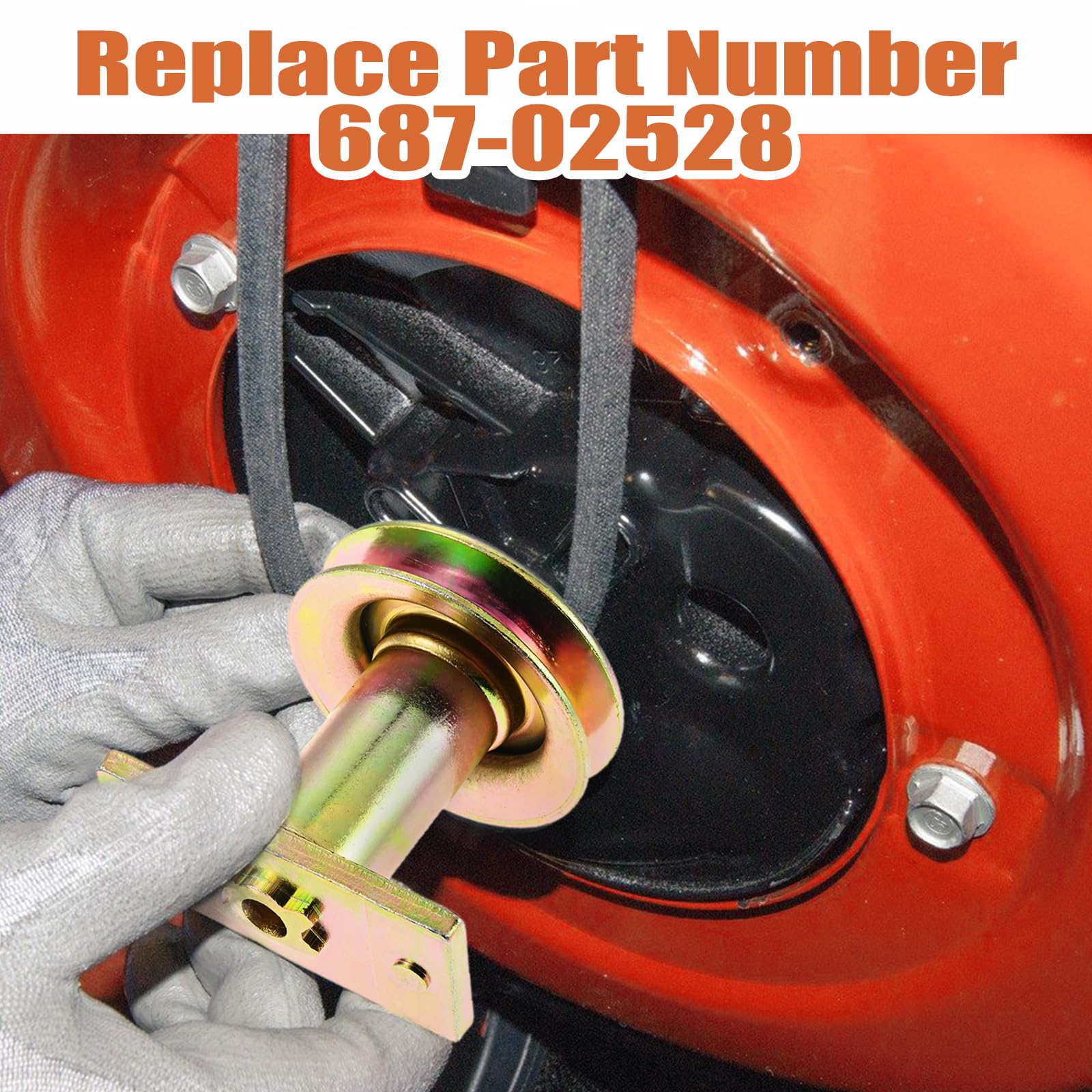 687-02528 Adaptateur de lame de tondeuse à gazon avec poulie, compatible avec les tracteurs MTD Gold Pro, Yard-Man, Troy-Bilt TB230 240 260 TB280ES, avec adaptateur de poulie d'entraînement