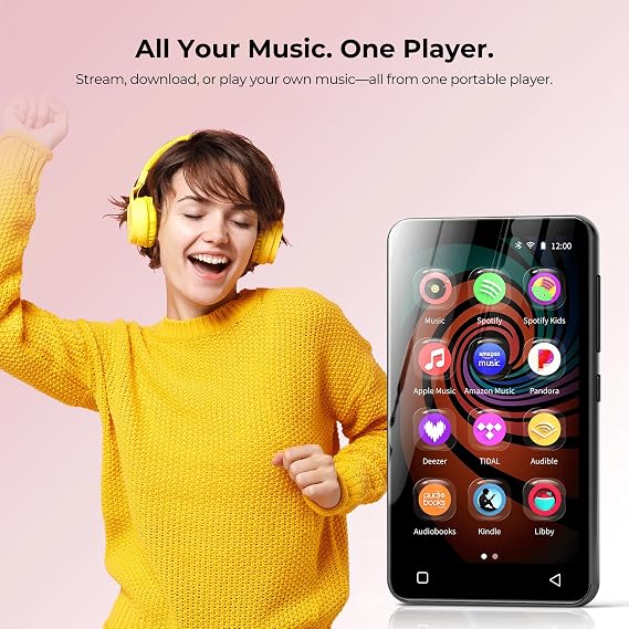 INNIOASIS MP3 Player with Bluetooth and WiFi, 32GB MP3 & MP4 Player for Kids with 4.0 Touch Screen, Music Player with Parental Controls, Supporting Sportify, Pandora, Audible (Grey)