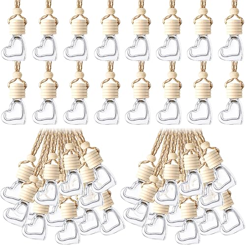 Miniatura 7 de BBTO 200 botellas difusoras colgantes para automóvil, botellas de perfume de vidrio transparente vacías a granel, ambientador, colgante para aceites