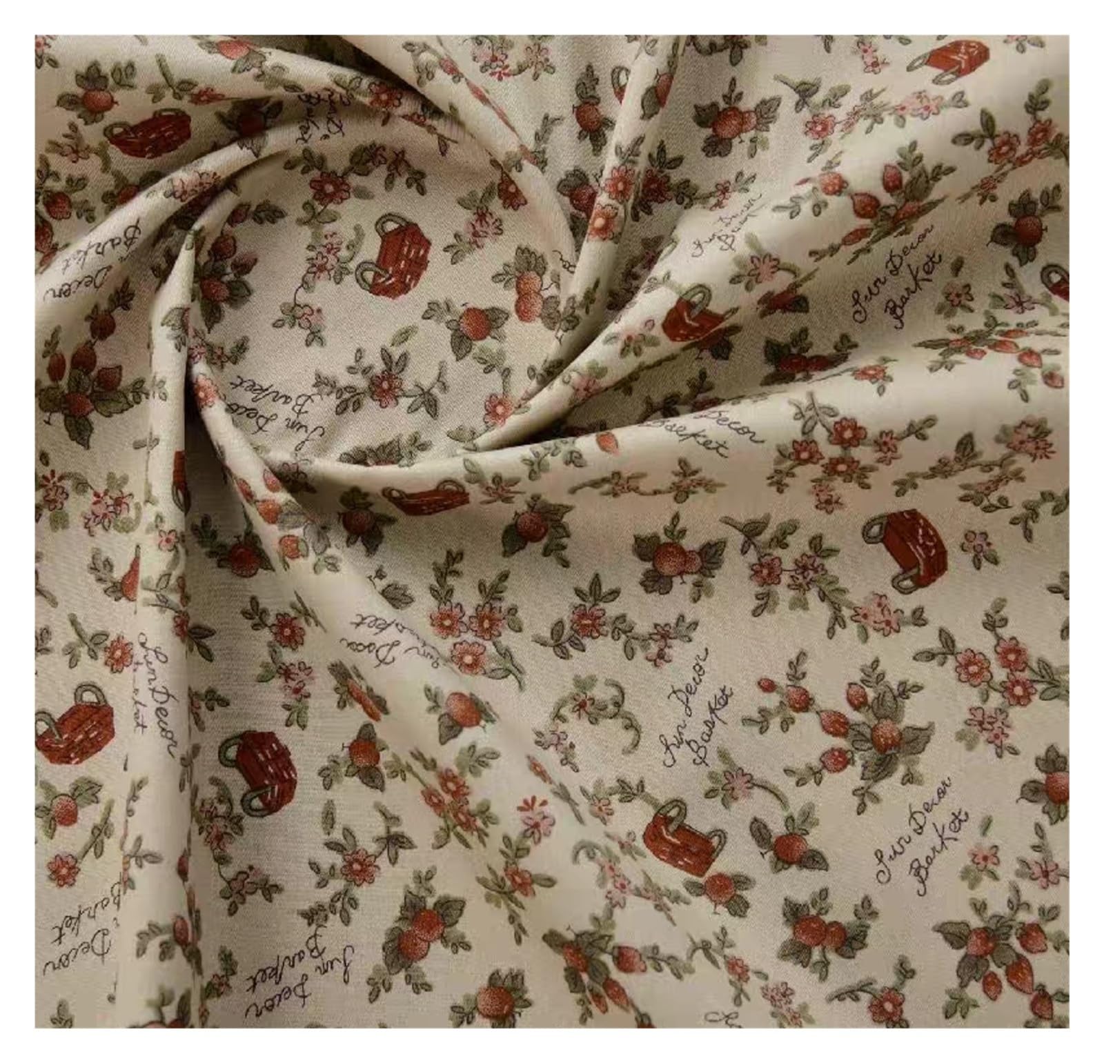 Quilting Cotton, Cotton Fabric 40s Poplin Floral Print 160x50cm(Color3)