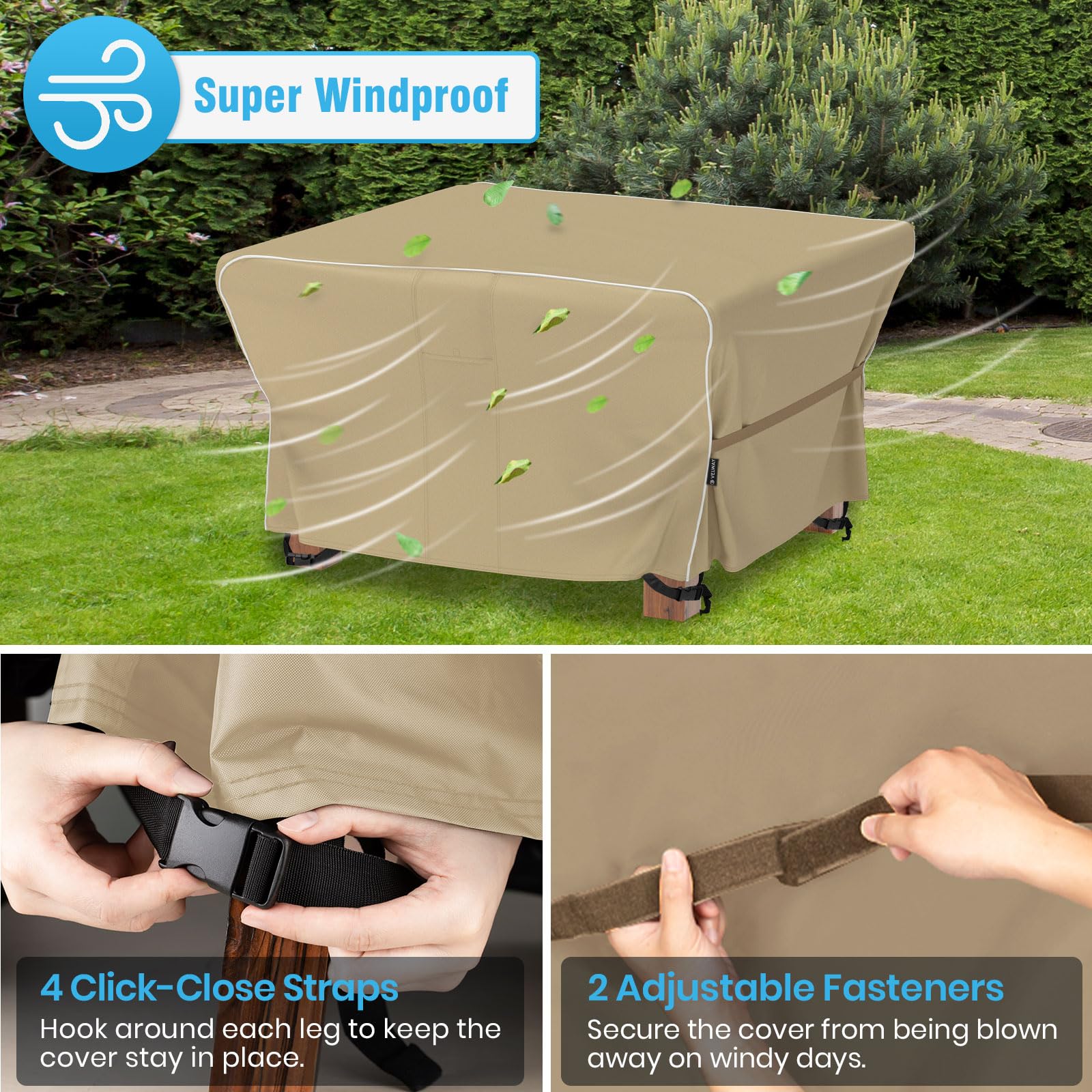 Copertura Per Tavolo Giardino Rotondo - Impermeabile E Anti-UV - 163x58cm - Tessuto Oxford 420D - Con Cordino