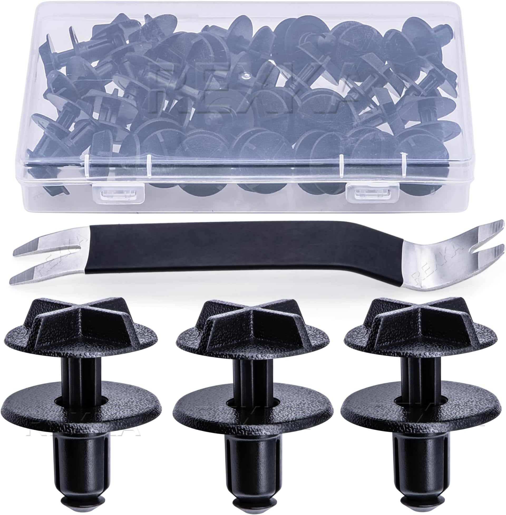Rexka 21pcs Battery Cover Sight Shield Trim Retainer Clips for GM 10382313 Cadillac STS Pontiac Solstice Saturn Sky Land Rover LR024316 Range Rover Evoque Jaguar XR812941 Auto Trim Panel Body Remover
