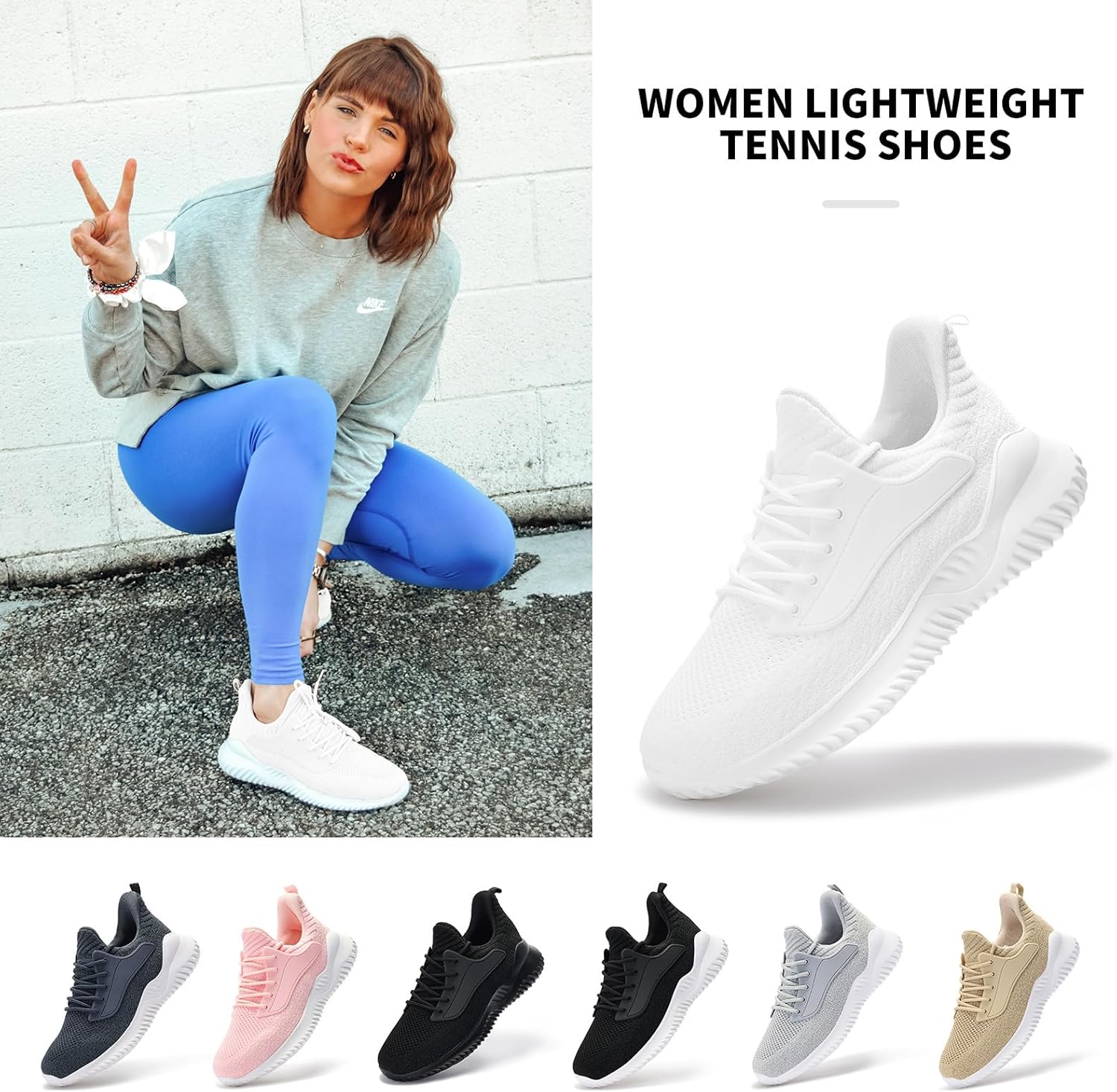 Womens Tennis Shoes Walking Sneakers - Memory Foam Running Slip On Gym Athletic Workout Nursing Comfort Work Shoe Lightweight - Image 2