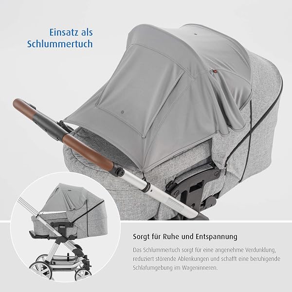reer ShineSafe Premium Sonnensegel und Schlummertuch für den Kinderwagen, grau - 5