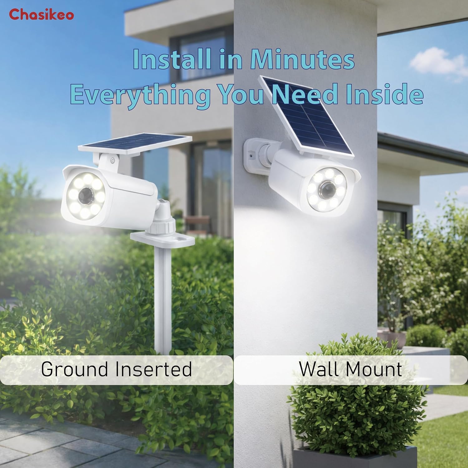 2 Pack Solar Motion Lights Outdoor, Solar Spotlights with Motion Sensor, IP67 Waterproof Solar Power Security Lights, 360° Rotatable for Garden, Yard, Pathway, Fence, Driveway, 1200LM, White