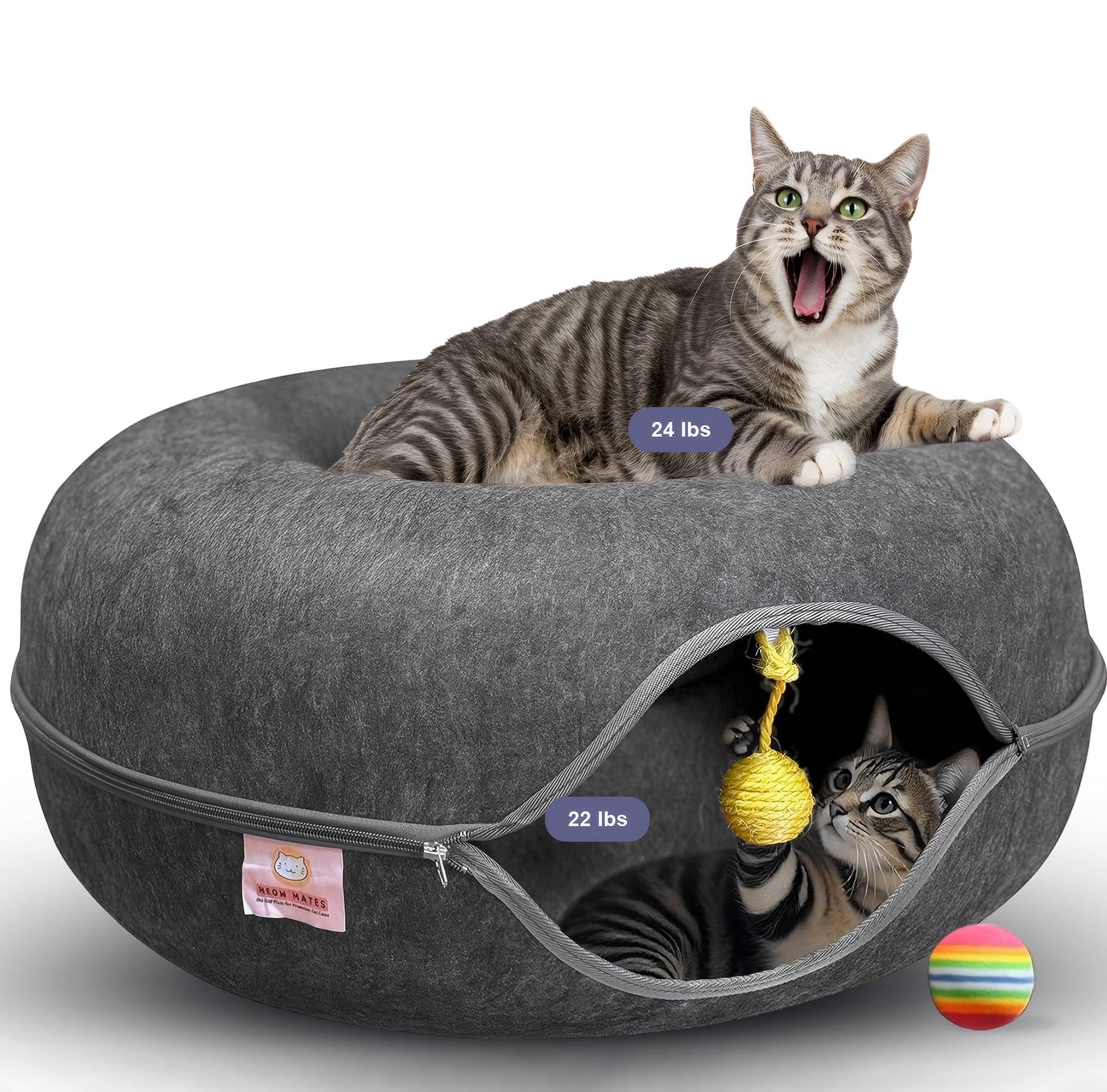 Meow Mates Peekaboo Cat Cave Large Cat Bed