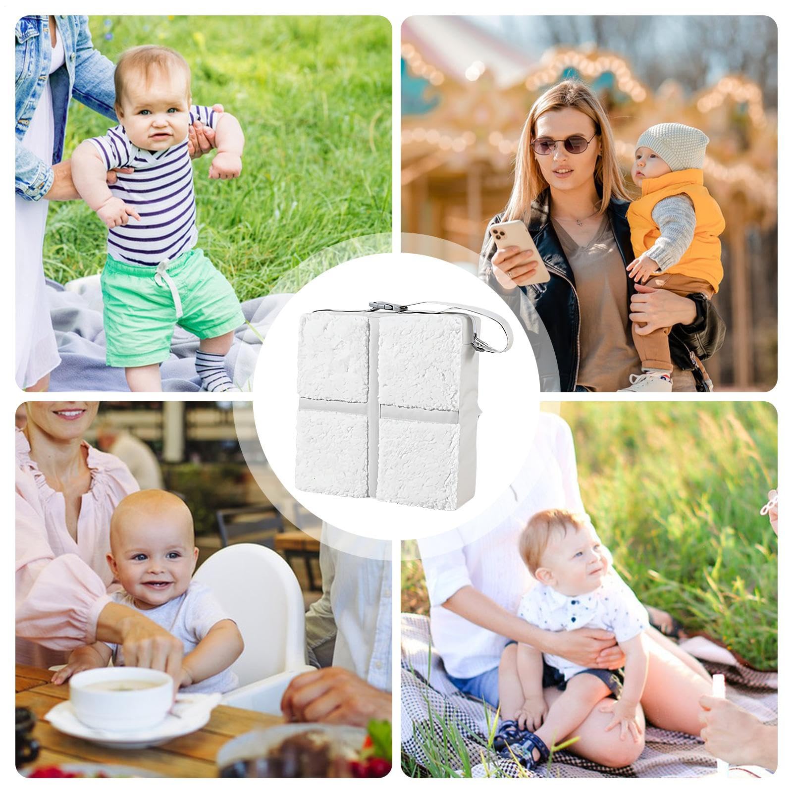 Asiento elevador para mesa, asiento elevador portátil para niños, lavable, correas elásticas ajustables, silla para niños, cojín alto con parte inferior antideslizante para viajes