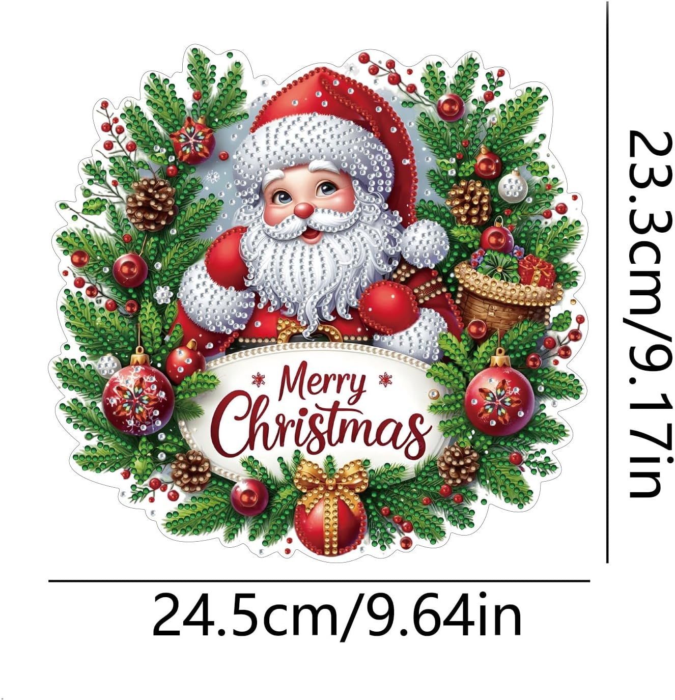 ARTopet 2Pcs DIY Christmas Diamond Art Painting Pendant Ornament Hanging Double Sided Pattern Single Sided Dot-Drill for Home Garden Wall Door Decor-02