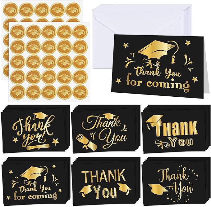 72 Pieces Graduation 2024 Thank You Cards with Envelopes