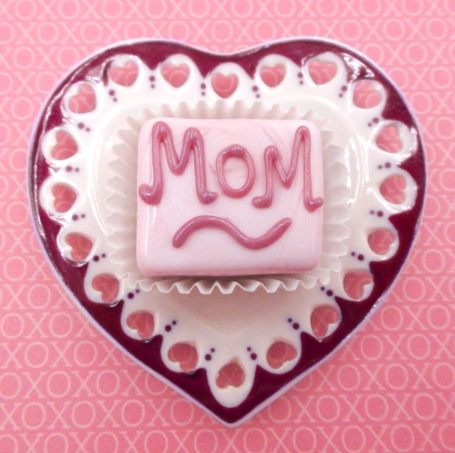 Glass Chocolate 'MOM' Handmade Gift Sculpture Unique Home Décor (Flamework)