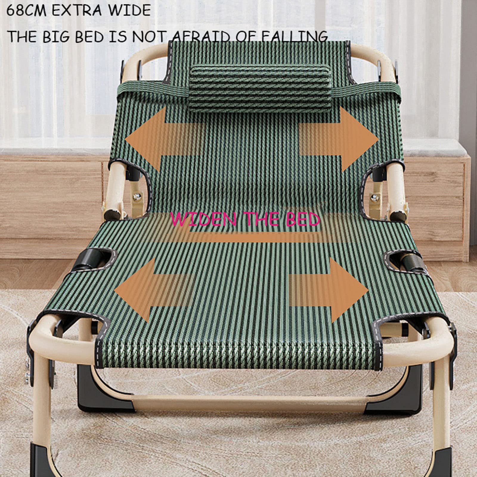 Lettino da campeggio pieghevole portatile regolabile in 5 posizioni, ideale per esterni, spiaggia, piscina, patio, prato, abbronzatura e uso in ufficio, leggero e compatto